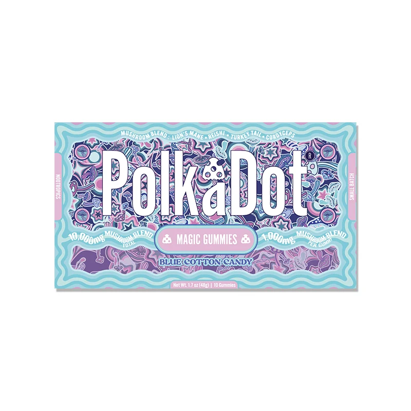 Polka Dot Blue Cotton Candy Gummies