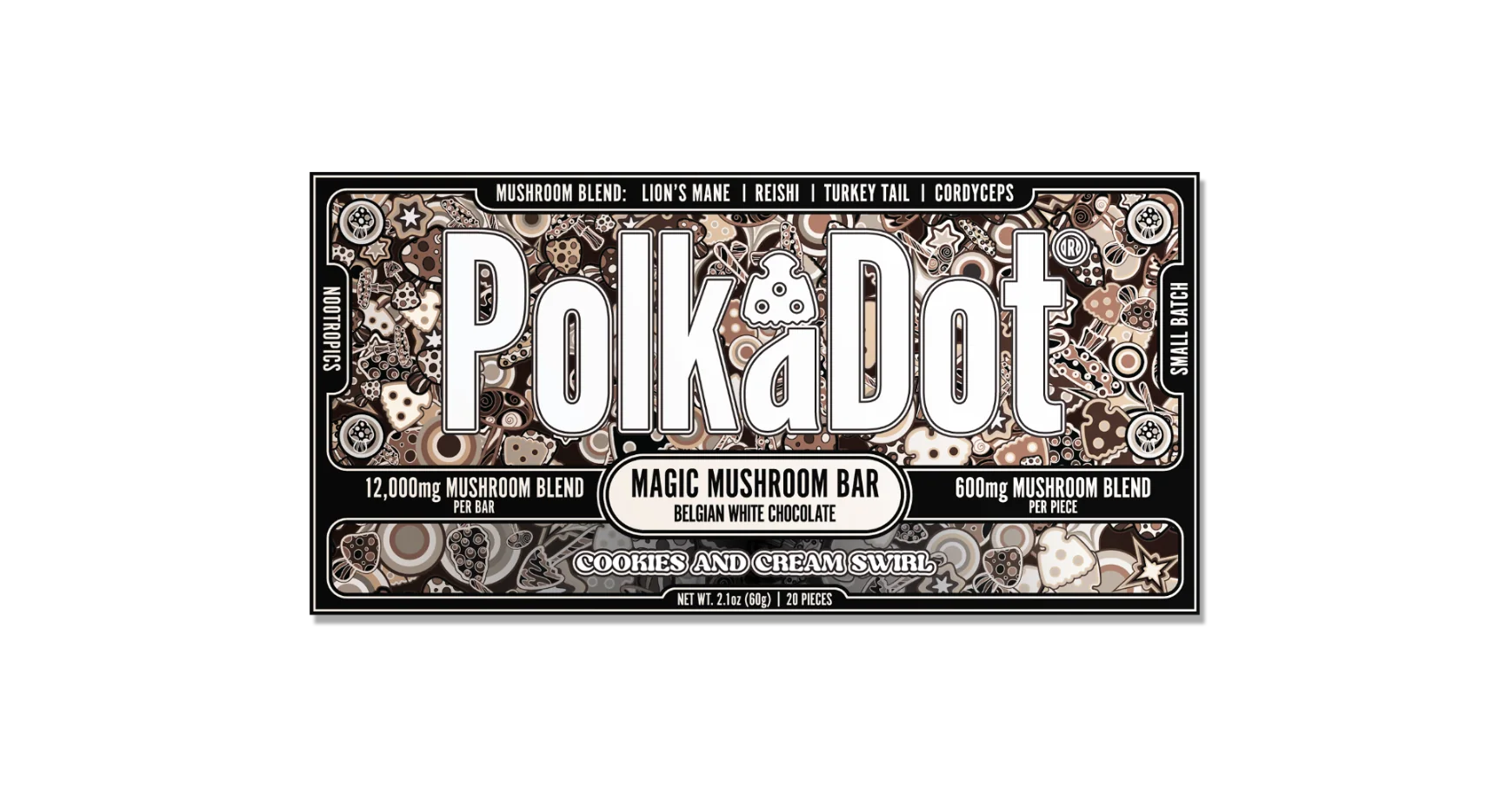 Polkadot Chocolate bar Cookies & Cream Swirl