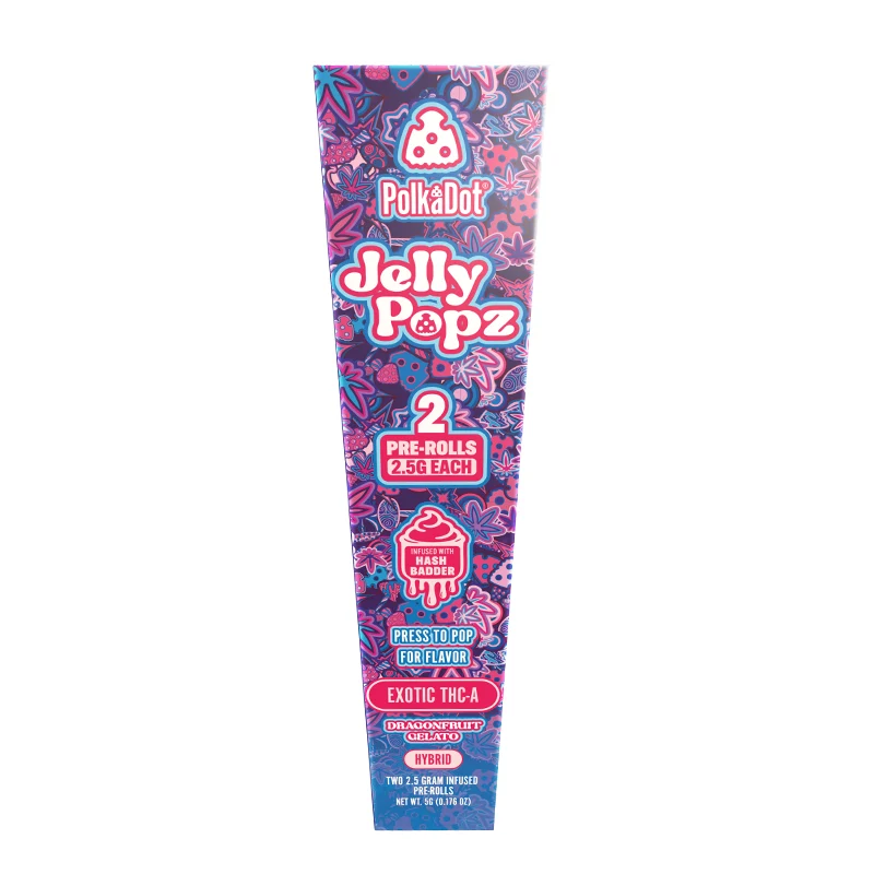 Polkadot Dragonfruit Gelato | Hybrid | 2.5g Jelly Popz Exotic THC-A Pre-Rolls