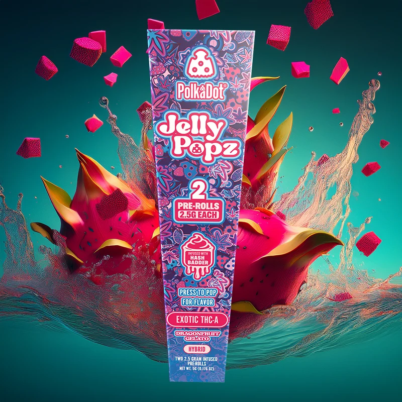 Dragonfruit Gelato | Hybrid | 2.5g Jelly Popz Exotic THC-A Pre-Rolls - Image 2